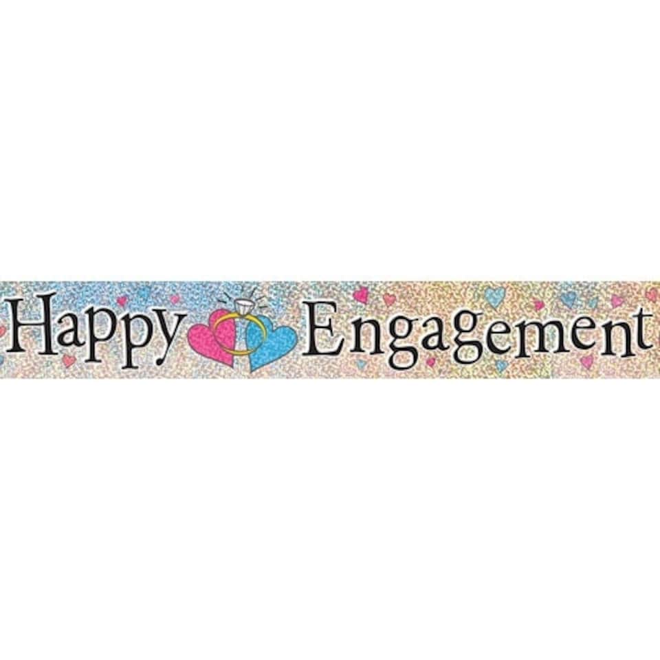 Happy Engagement Holographic Foil Banner 3.65m