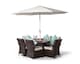 image 2 of Arizona Rectangle 6 Seat Rattan Dining Set Ice Bucket Drinks Cooler | Brown | Brown