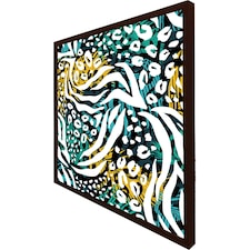 Tropical leaves & animal print (Picture Frame) Brown | XS