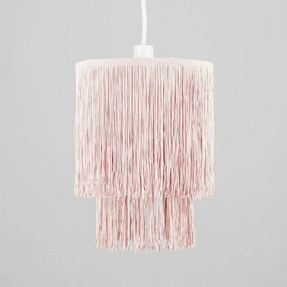image 1 of ValueLights Modern 2 Tier Pink Tassel Ceiling Pendant Light Shade