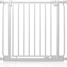 Safetots Extra Tall Elite Safety Gate, 65.5cm - 74.5cm, Matt White, Extra Tall 96.8cm in Height, Pressure Fit Stair Gate