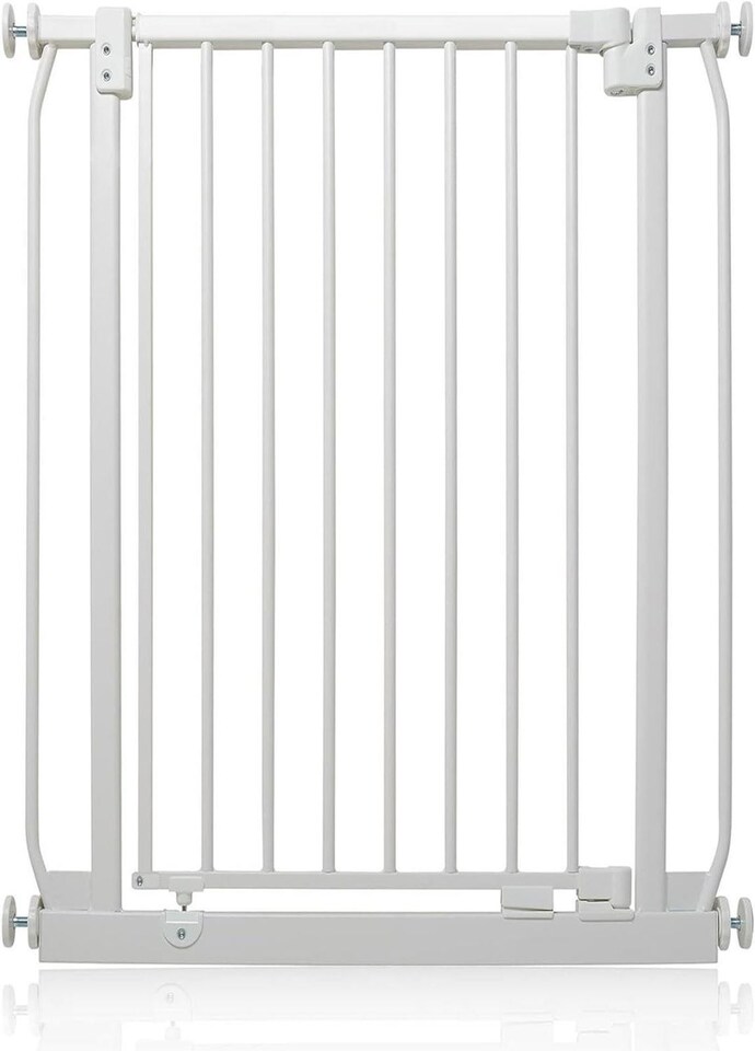 image 1 of Safetots Extra Tall Elite Safety Gate, 65.5cm - 74.5cm, Matt White, Extra Tall 96.8cm in Height, Pressure Fit Stair Gate