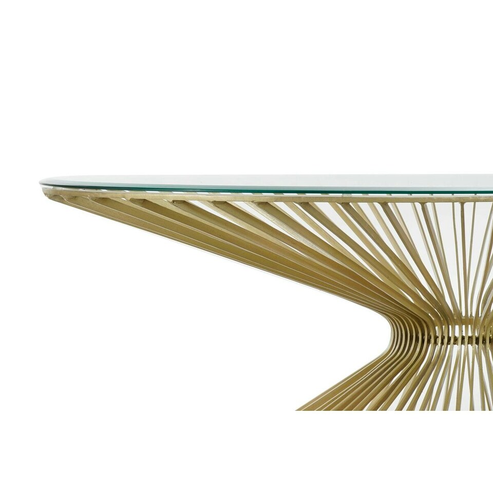 image 1 of Side table DKD Home Decor Golden Crystal Steel 138 x 66 x 46 cm N/A