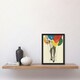 image 2 of Party Over Woman Colourful Balloons Collage Black Framed Wall Art Print A4