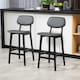 image 2 of HOMCOM Breakfast Bar stools Set of 2 with PU Leather Cover, Wood Legs, Dark Grey