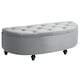 image 1 of HOMCOM Semi-Circle Storage Ottoman Bench Tufted Upholstered Accent Footrest