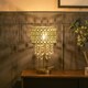 image 2 of ValueLights Enna Gold Moroccan Style Bedside Table Lamp with Acrylic Jewel Droplet Drum Lampshade - Bulb Included