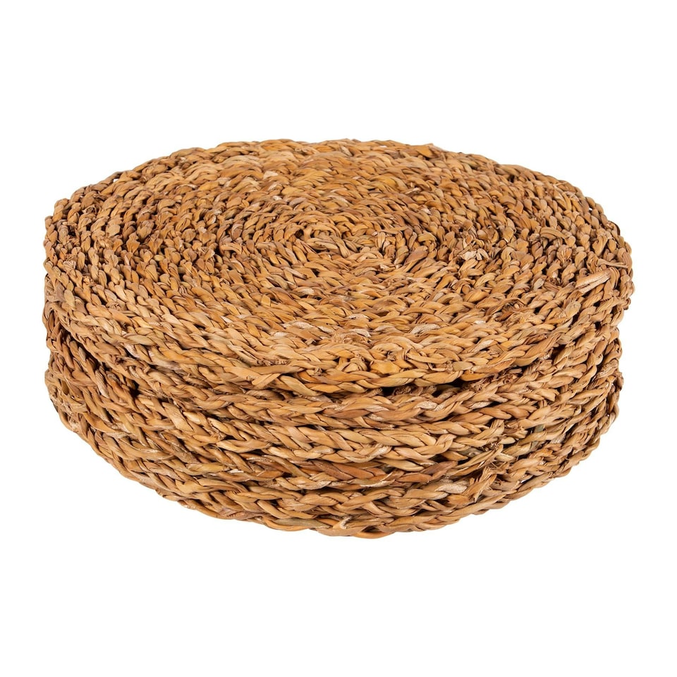 image 1 of Argon Tableware Round Woven Seagrass Placemats - 30cm - Pack of 6 Brown