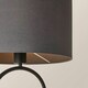 image 4 of ValueLights Antonia Charcoal Fabric Drum Lamp Shade Matte Black Oval Table Lamp | Black
