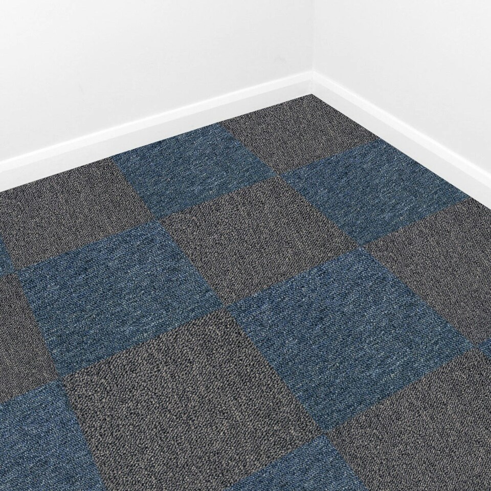 image 1 of 40 x Carpet Tiles 10m2 / Storm Blue & Charcoal Black Black