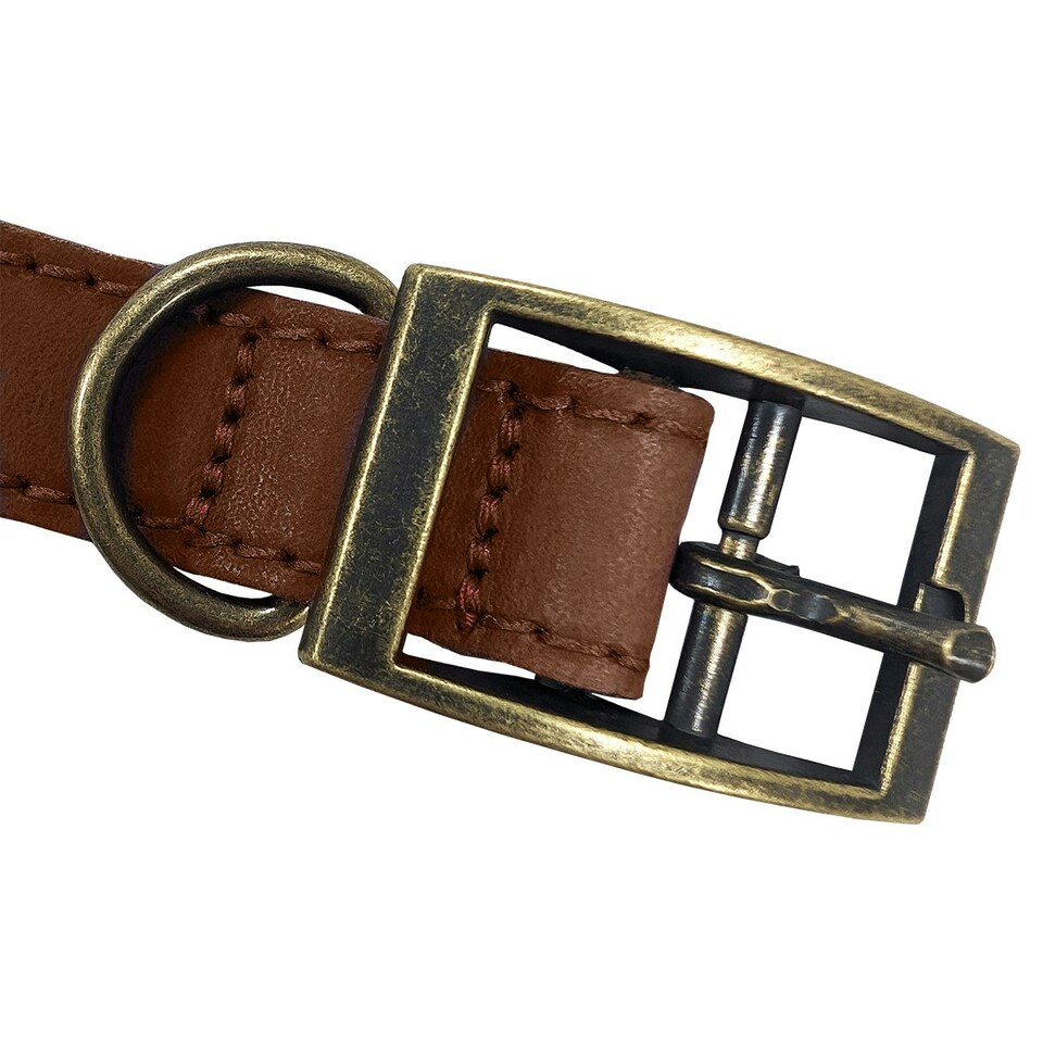 image 1 of HugglePets Legacy Leather Dog Collar - Tan N/A | S