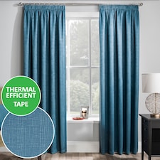 Enhanced Living Matrix Teal 66 x 72 inch (168x183cm) Tape Top Thermal Noise reducing Dim Out Curtains (PAIR)