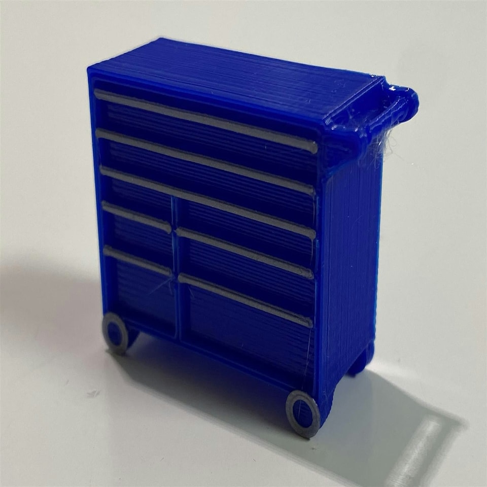 image 1 of Slot Car Trackside Scenery Roller Tool Chest Large Blue 1:32 Scale WASP