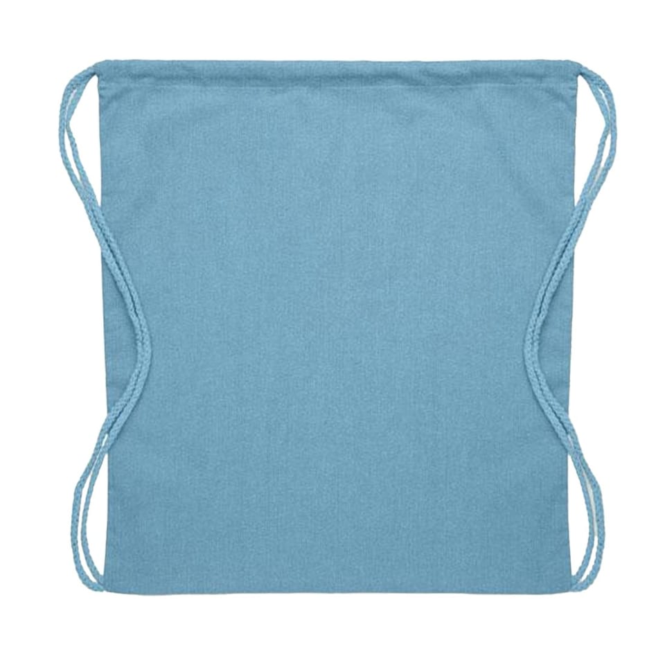image 1 of MidOcean Cabetri Colour Recycled Cotton Drawstring Bag - Petrol - One Size Blue