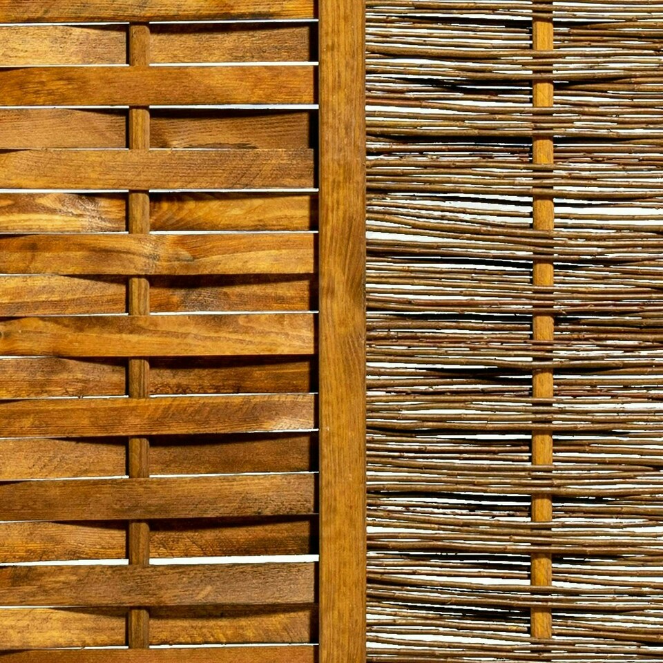 image 1 of Primrose Willow Premium Framed Fence Panel Bunched Hurdle Woven 1.82m x 1.37m