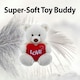 image 9 of Bear Soft Toy Cream 34cm Sitting Bear Plush With Red Love Heart Cuddly Toy