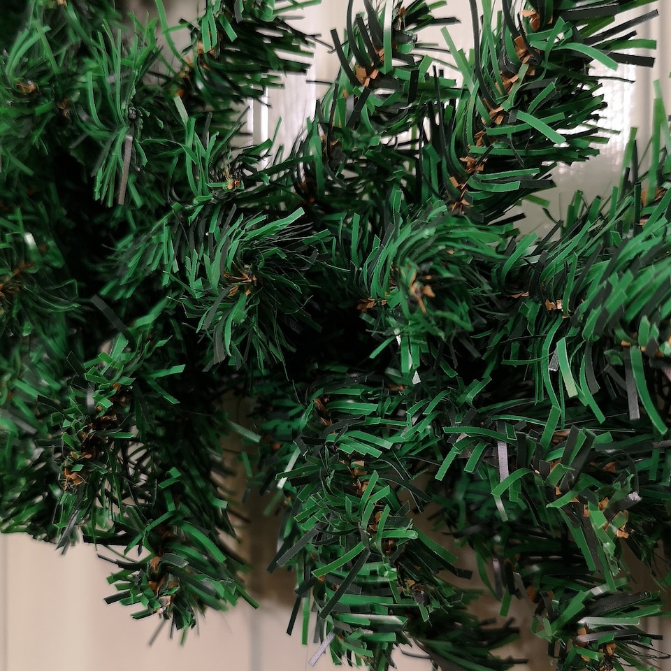 image 1 of 60cm Plain Green Christmas Wreath with 160 Tips