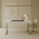 image 5 of Centurion Supports ADONIS Gloss White and Chrome Ergonomic Home Office Luxury Computer Desk White | Silver