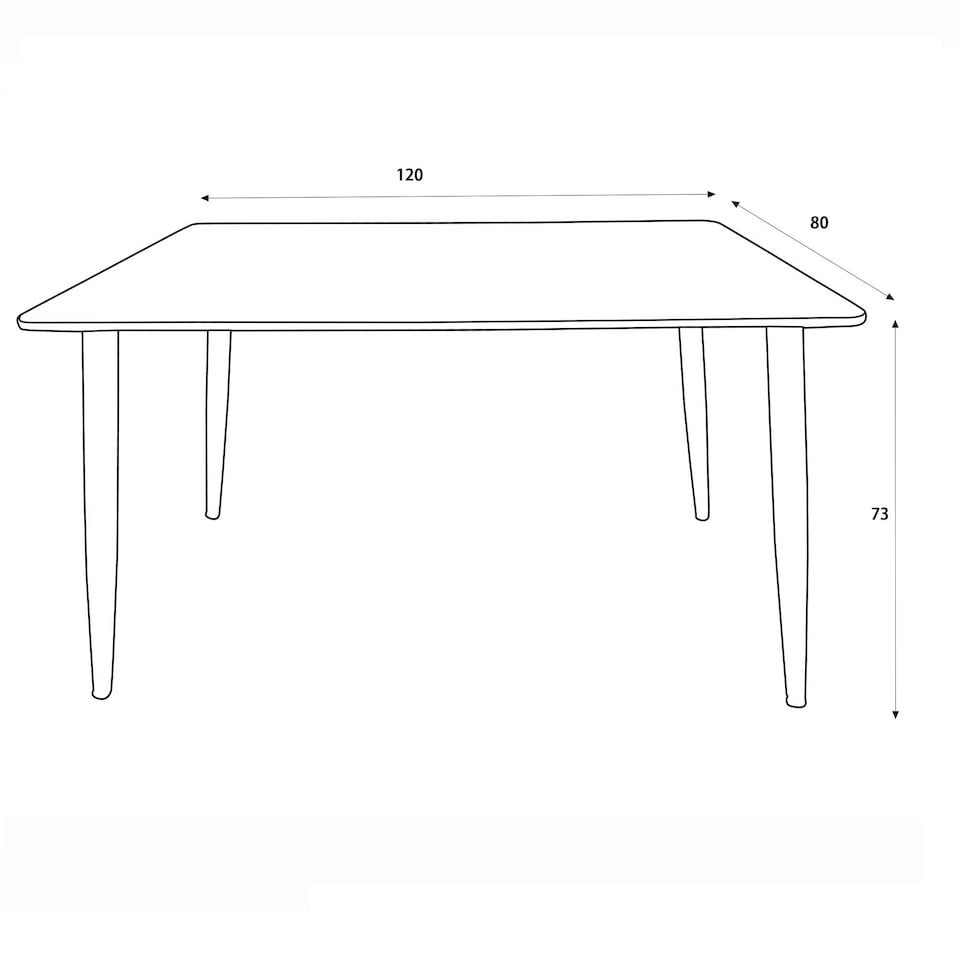 image 1 of Core Products Aspen Dining Set - Rectangular Table and Four Brown Fabric Upholstered Chairs, H75.0cm x W80.0cm x L120.0cm Brown