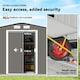image 4 of Outsunny 9 x 6FT Galvanised Garden Storage Shed with Sliding Door, Grey