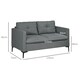 image 7 of HOMCOM Modern Loveseat Sofa Upholstered 2 Seater Settee for Living Room Bedroom