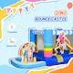 image 3 of Outsunny Kids Bouncy Castle with Pool Outdoor Trampoline W Net Blower 3-8 Yrs