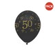image 2 of Creative Party Black All Round Print Latex Balloons (Pack of 6) - Black/Gold - 18 Years