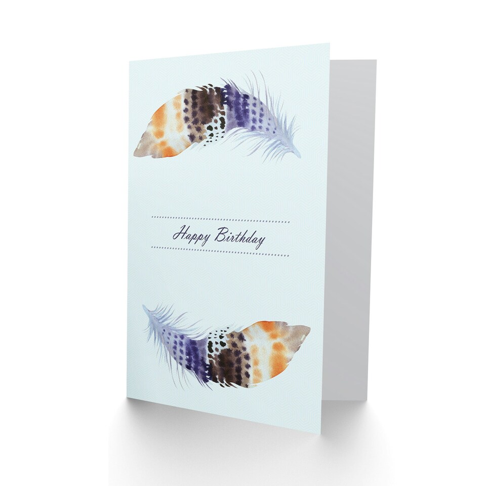 image 1 of Watercolour Bird Feathers For Her Birthday Card