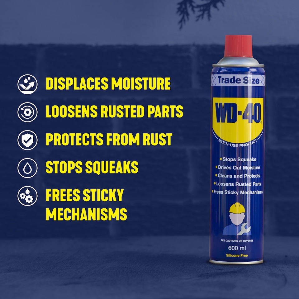 image 1 of WD-40 Original Multi-Use Lubricant Spray Clean & Protect Metal from Rust, 600ml, 2 Pack
