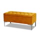 image 3 of Modena Storage Ottoman Bench, Ottoman Footstool with Legs, 180cm Plush Velvet Upholstered End of Bed Bench, Burnt Orange