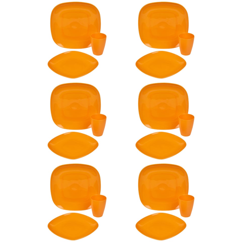 image 1 of 18pc Plastic Dinner Set | Multi | 1