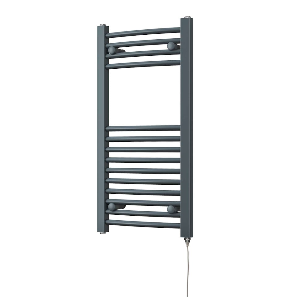 image 1 of Zennor - Anthracite Electric Towel Rail H800mm x W400mm Curved 200w Standard