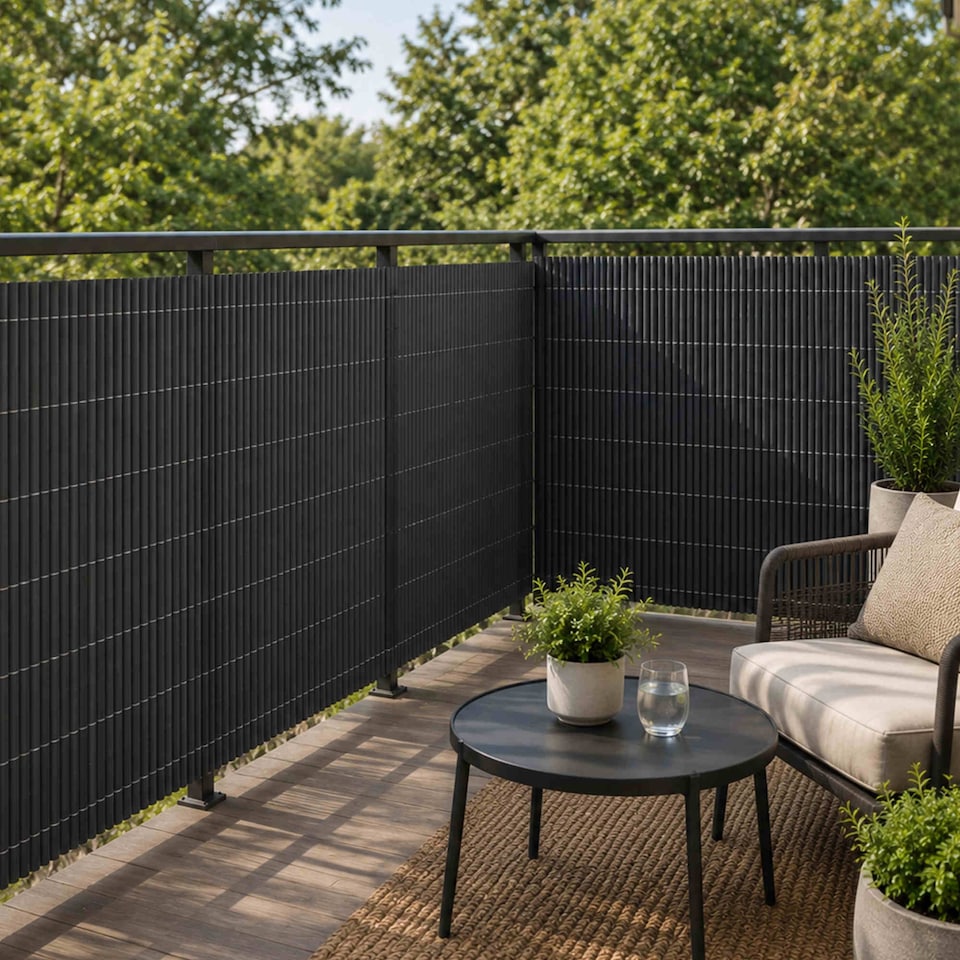 image 1 of 1m x 3m Grey PVC Outdoor Garden Fencing Privacy Screen Roll | Grey | 1