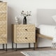 image 2 of HOMCOM Bedside Table Unit Unique Zig Zag Design w/ Black Metal Handle