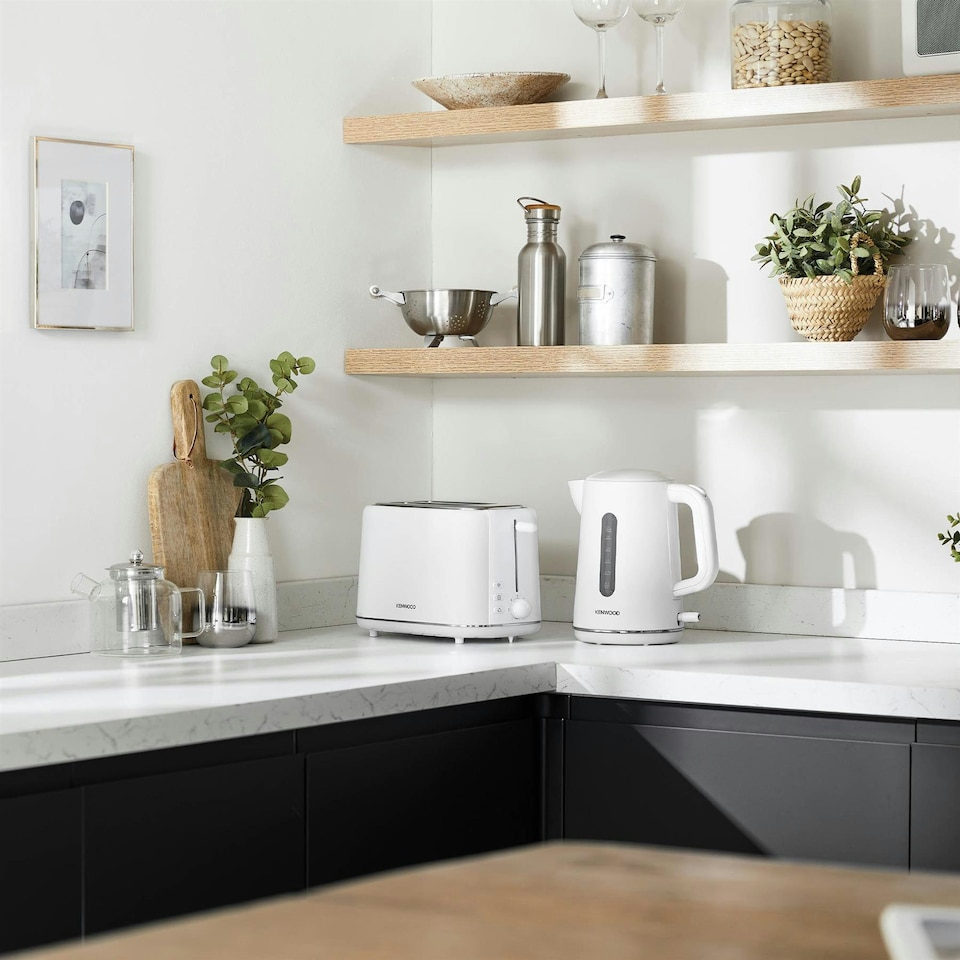 image 1 of Kenwood Abbey Lux 1.7 Kettle & 2 Slice Toaster Set, White