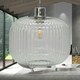 image 5 of First Choice Lighting Set of 2 Batley Large Clear Ribbed Glass Easy Fit Pendant Shades Clear