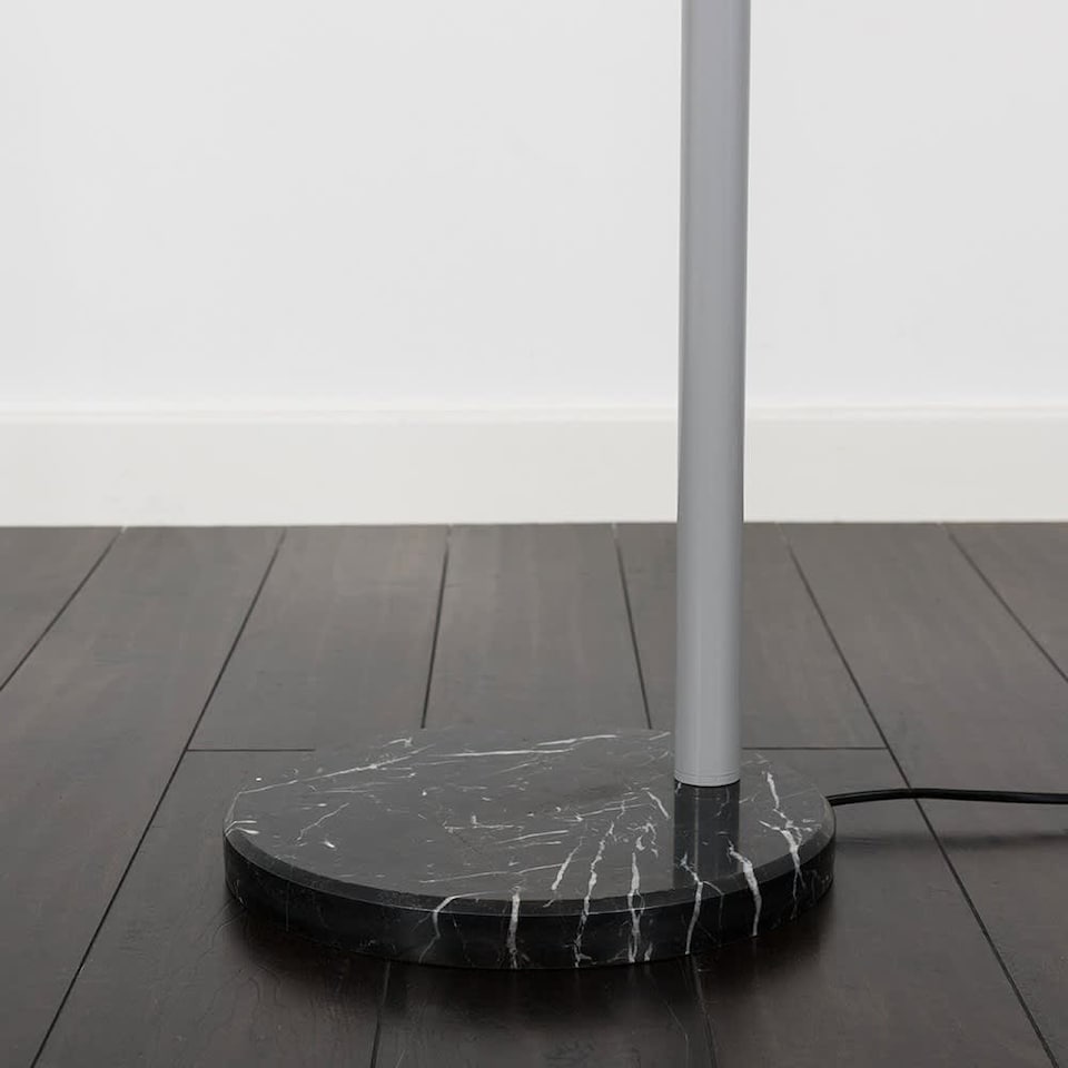 image 1 of ValueLights Curva 3 Way Grey Floor Lamp Multicoloured Shades
