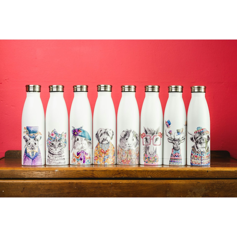 image 1 of Mikasa Water Bottle Cat Stainless Steel 500ml Multi | One Size
