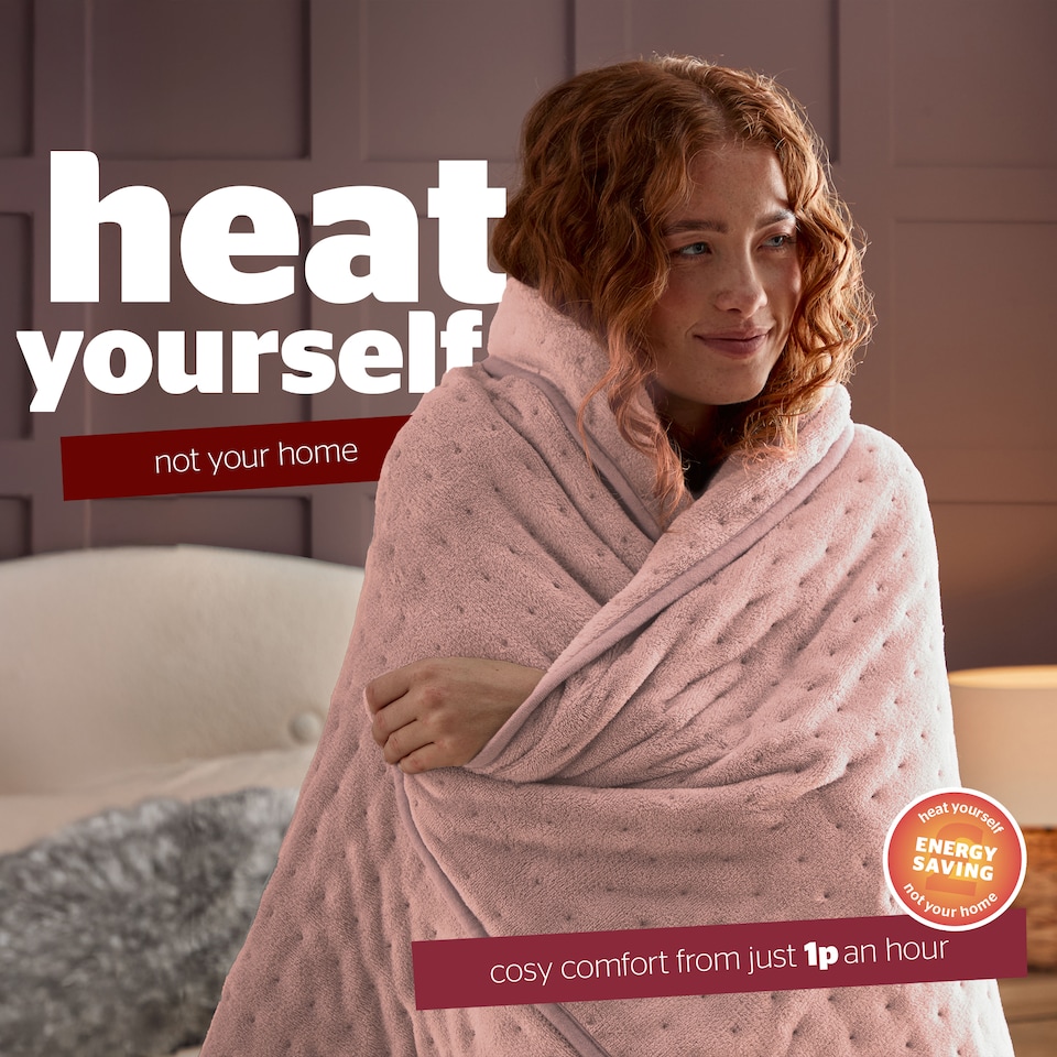 image 1 of Silentnight Luxury Heated Throw, Blush | Pink | Blush | One Size | 1