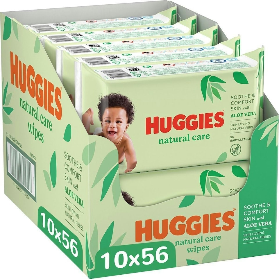 Huggies Natural Care 56 Baby Wipes - Pack of 10