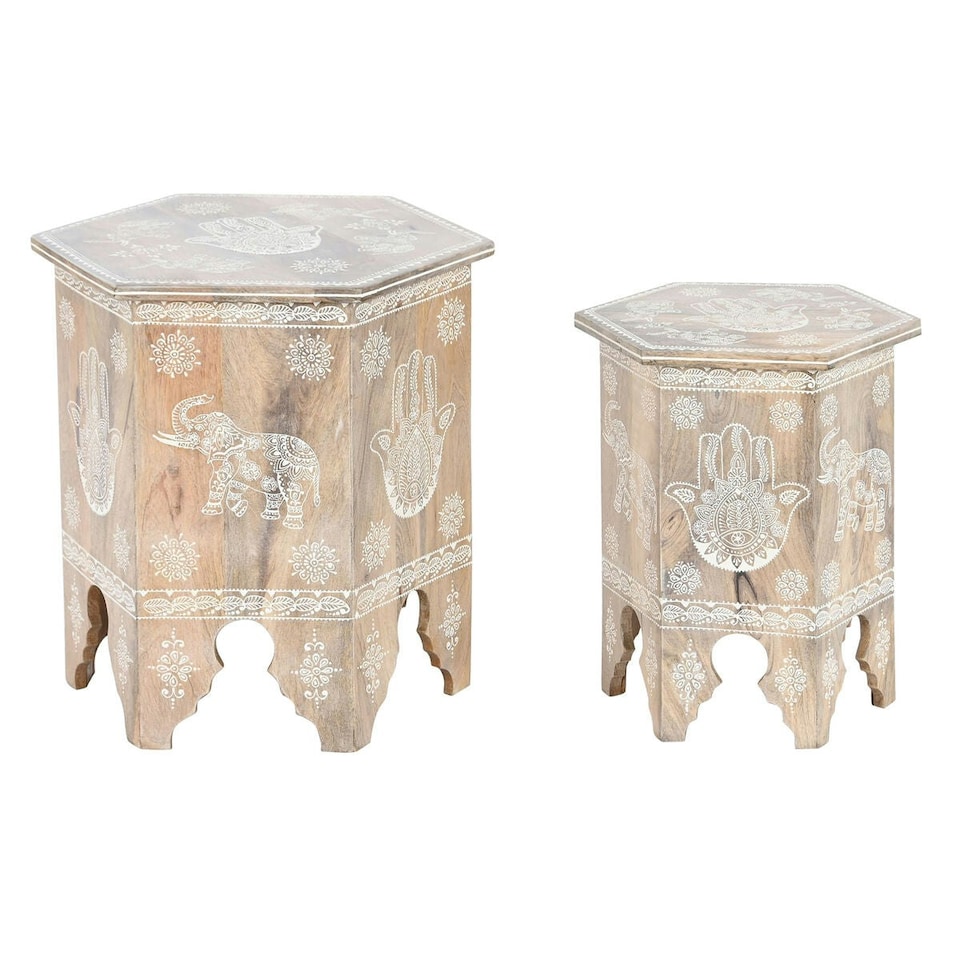 image 1 of Set of 2 tables DKD Home Decor Natural 48 x 41,5 x 49 cm N/A