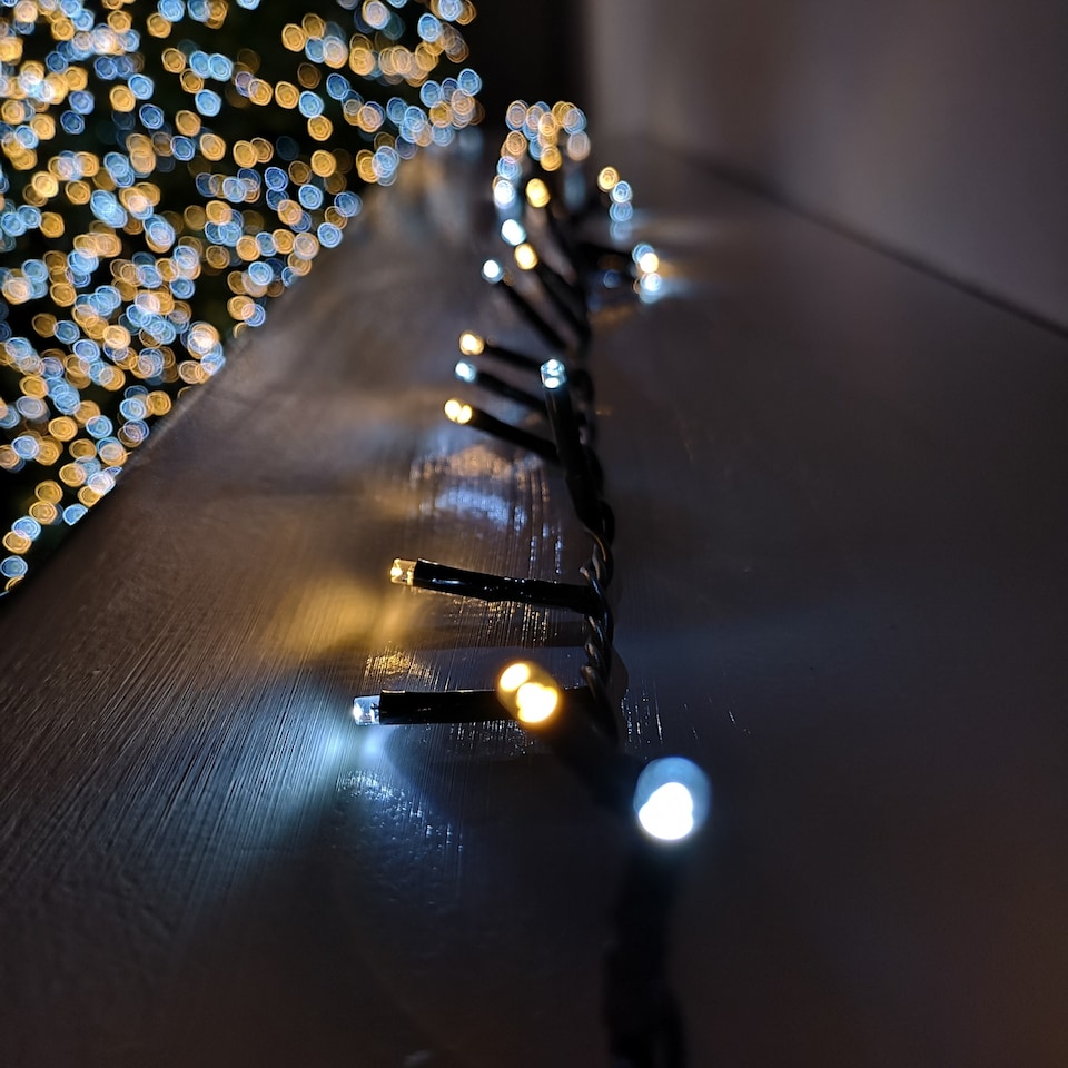 image 1 of 2000 LED 50m Indoor Outdoor Christmas Multi Function Mains Operated String Lights with Timer in Cool & Warm White | White | White