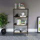 image 5 of Vida Designs Brooklyn 4 Tier Bookcase Industrial Style Display Storage, Dark Wood