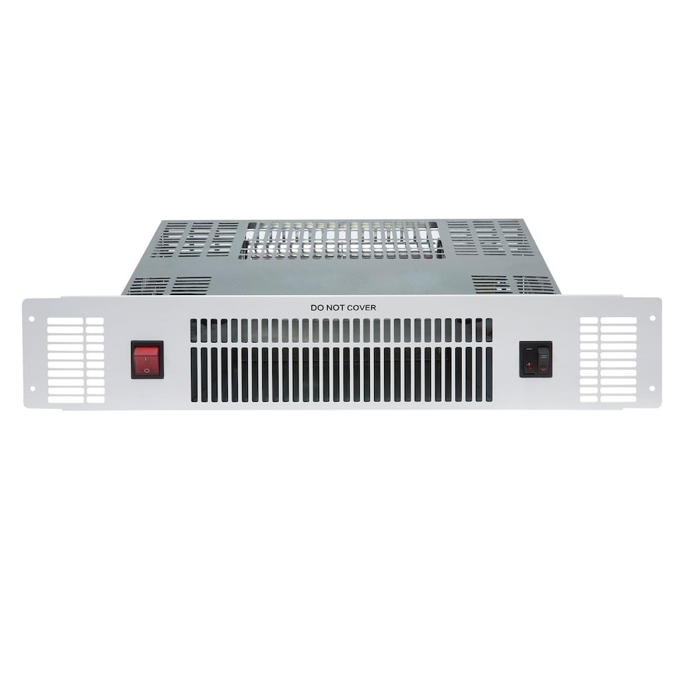 image 1 of SIA 2kW Stainless Steel Slimline Electric Kitchen Plinth Heater In White - PLH3