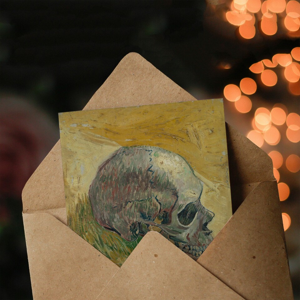 image 1 of Vincent van Gogh Art Card Human Skull Study in Yellow