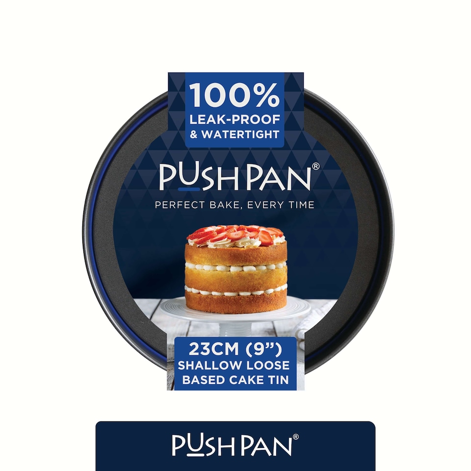 image 1 of PushPan 9 Inch Shallow Cake Tin Grey/Pewter