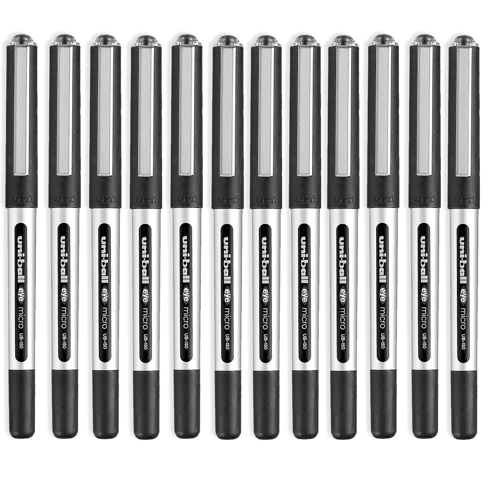 image 1 of Uni-Ball Eye UB-150 Liquid Ink Rollerball Pens 0.5mm Nib Pack of 12