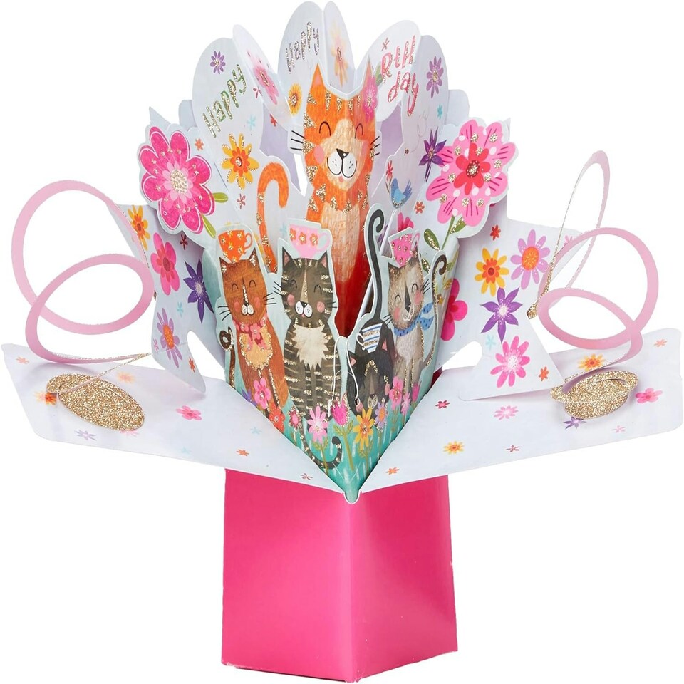 image 1 of Cats Design 3D Pop-Up Birthday Greeting Card