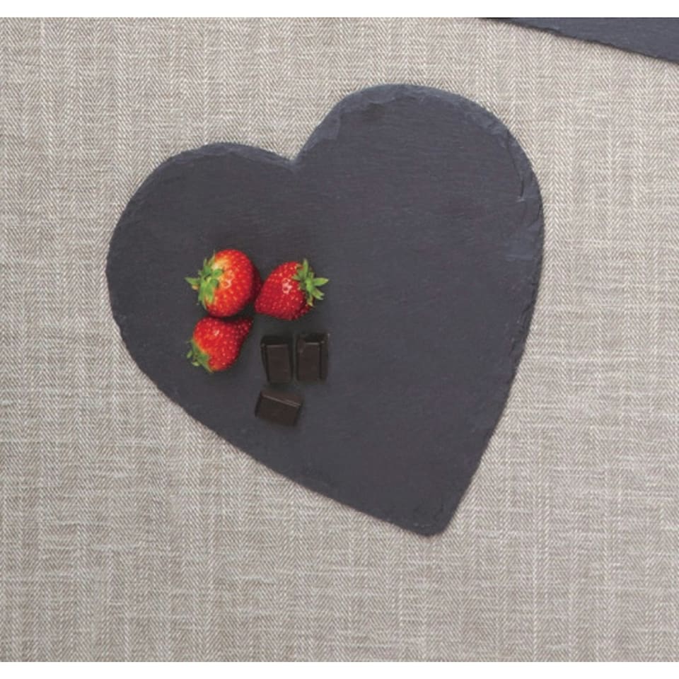 image 1 of Artesà Appetiser Slate Heart Shaped Serving Platter | Grey