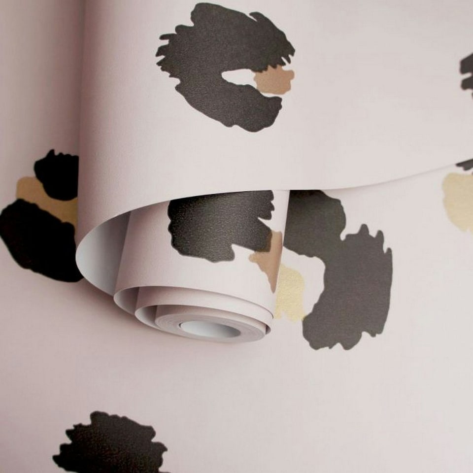 image 1 of Holden Décor Leopard Print Wallpaper - Pink - 32.8ft x 21in Pink